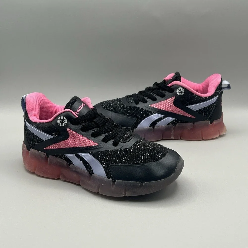 Reebok Zig N Glow Black Pink Slip On Athletic Shoes - Kids Toddler Size 12